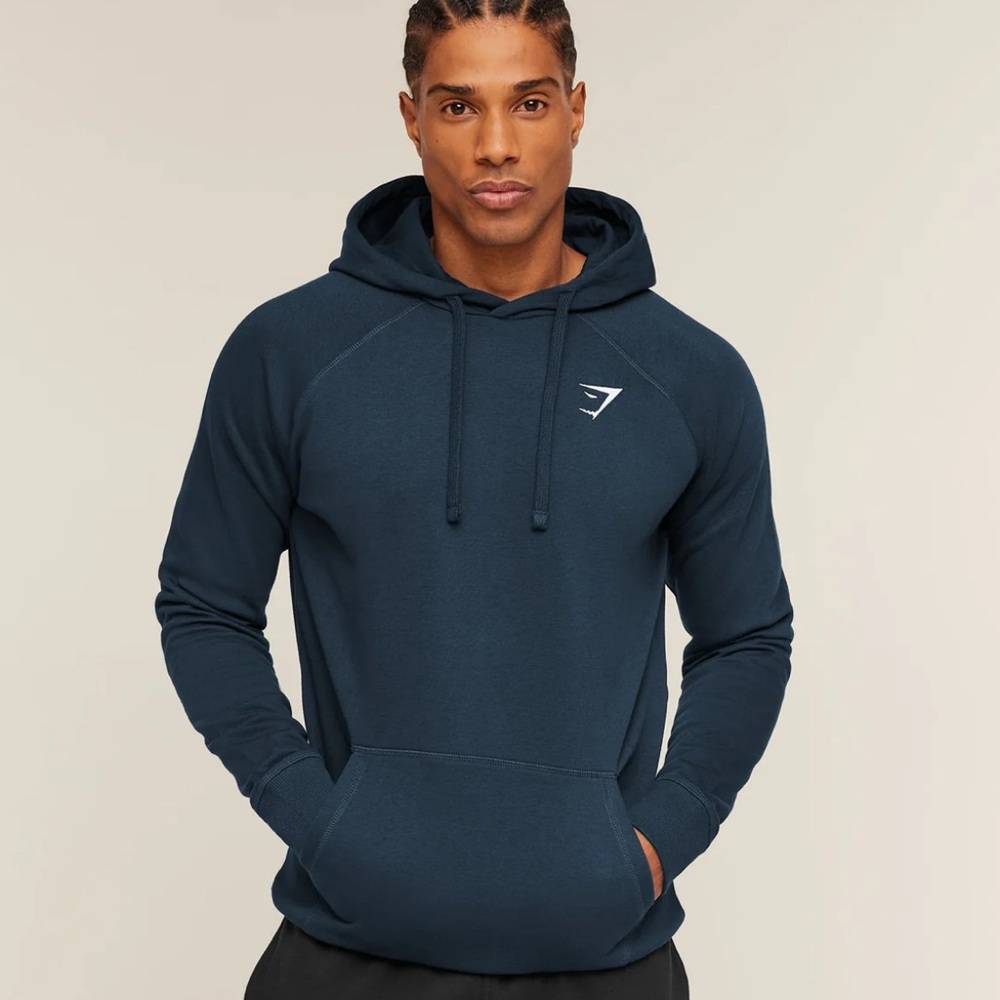 Gymshark Men’s Navy Pullover Hoodie Medium